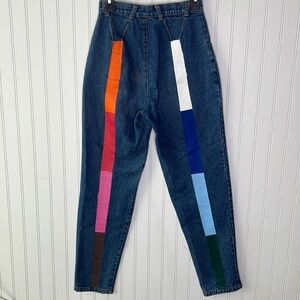 Vintage High Rise Bare Back Rainbow Jeans Size 7 or 25